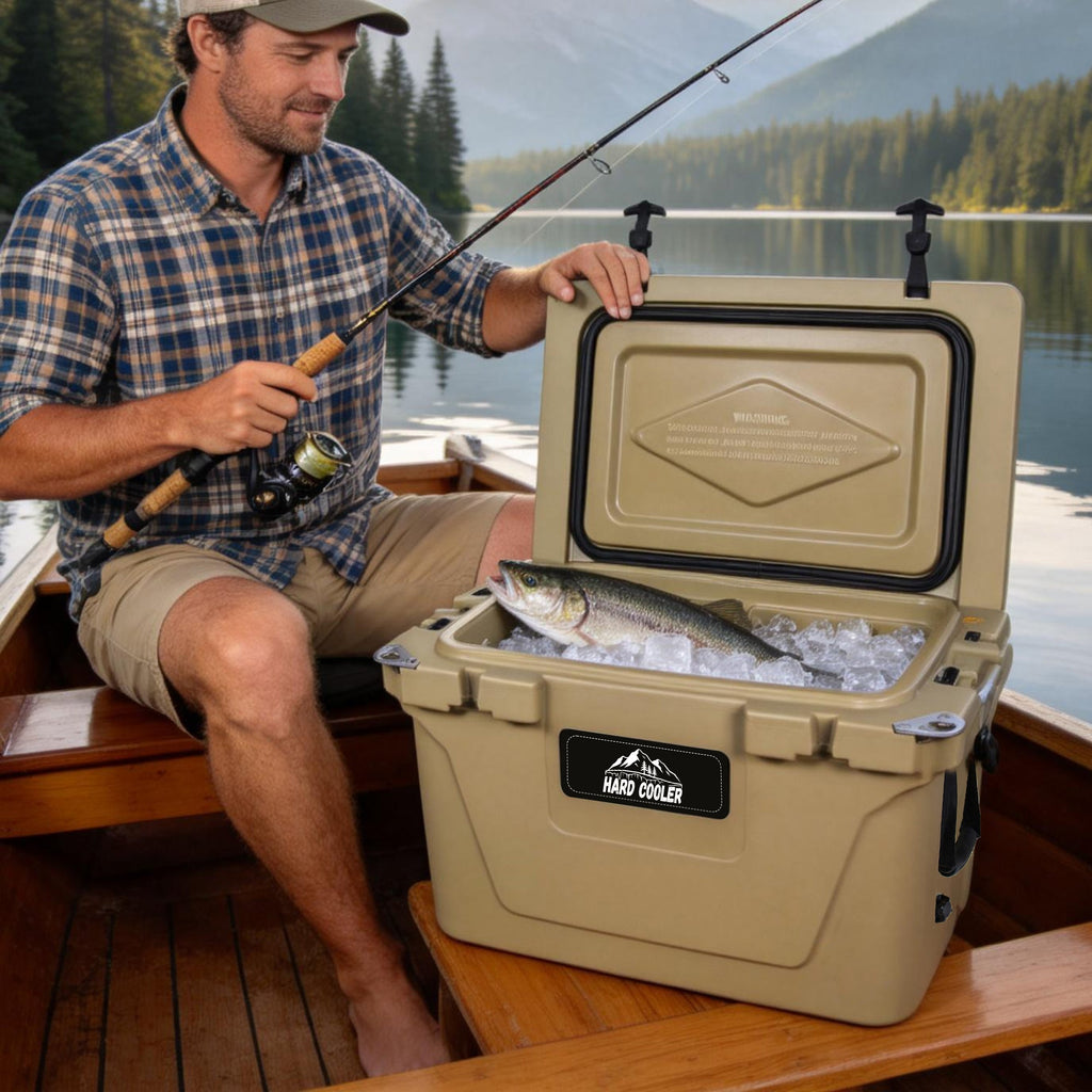 50 Quart Khaki Cooler, Ultra-Light Insulated Ice Chest