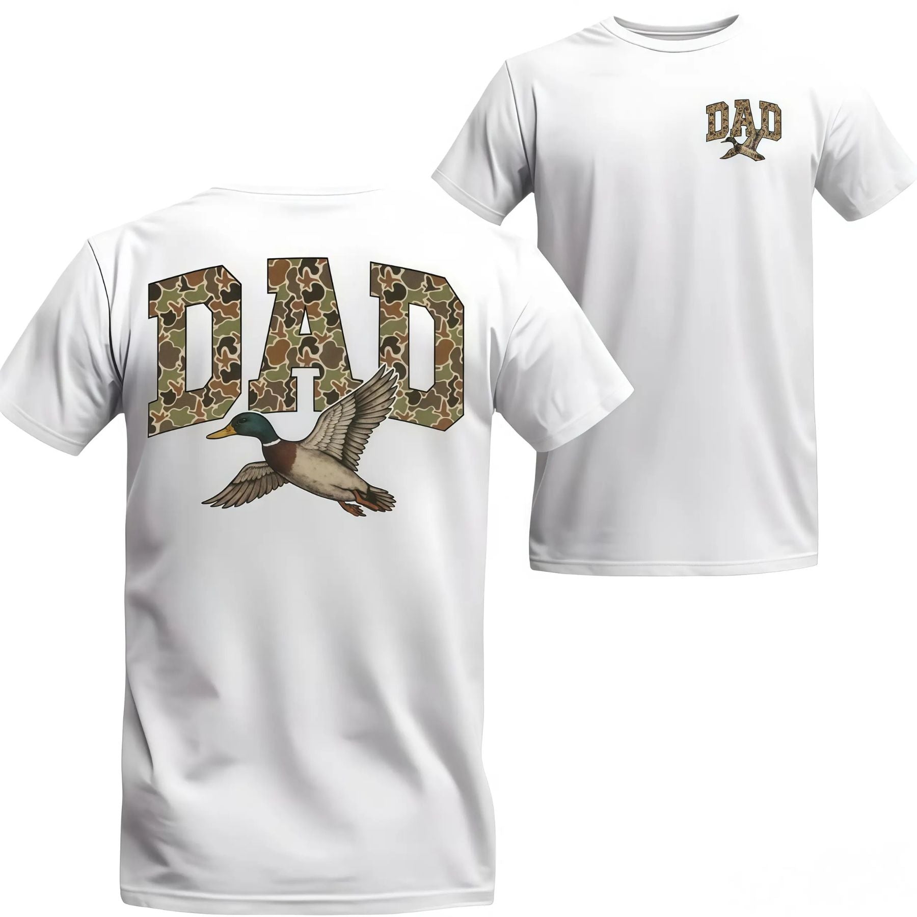 Camo Duck Dad T-Shirt: Vintage Old School Camouflage Hunting Tee