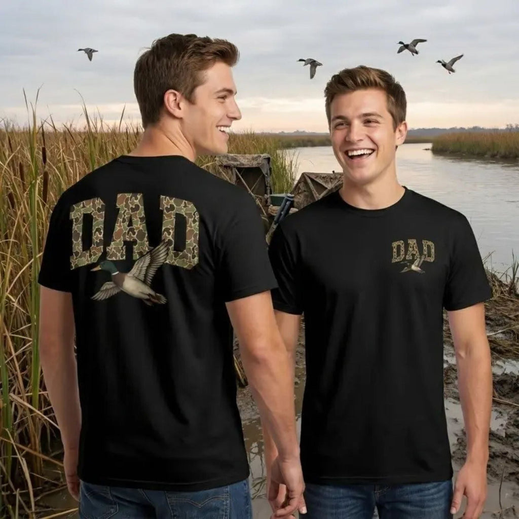 Camo Duck Dad T-Shirt: Vintage Old School Camouflage Hunting Tee