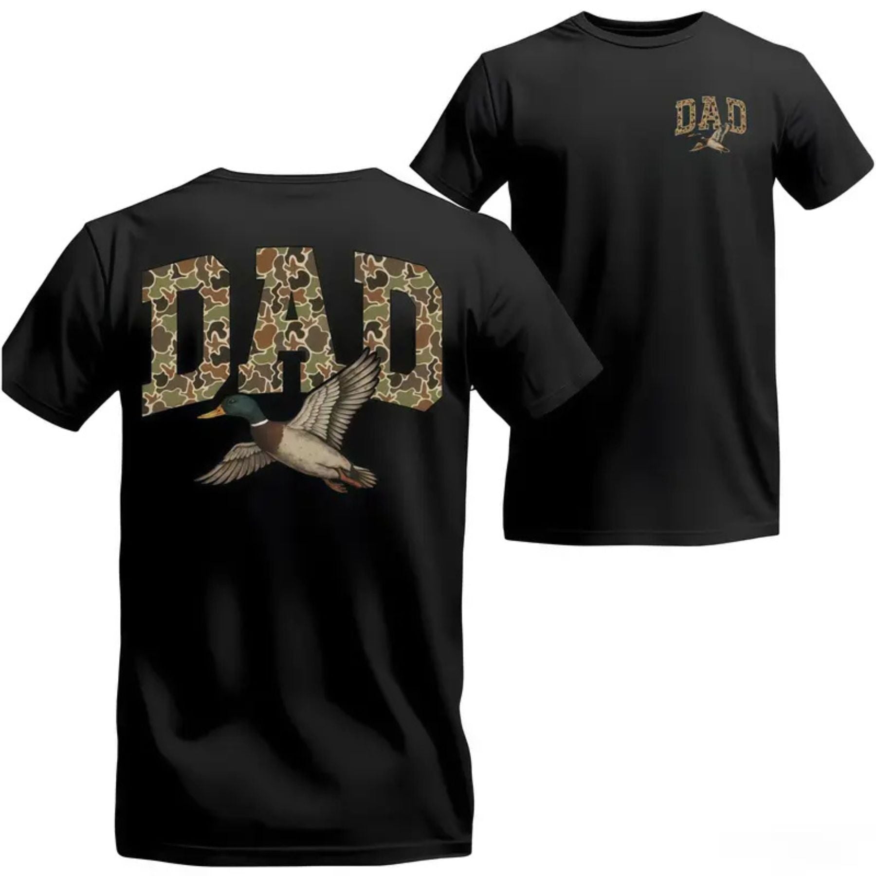 Camo Duck Dad T-Shirt: Vintage Old School Camouflage Hunting Tee