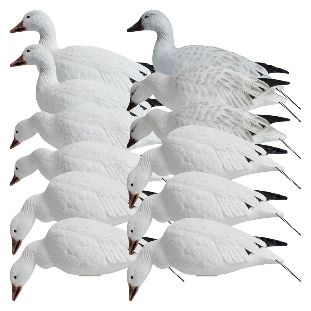 Rugged Series Full Body Snow Goose Touchdown Decoys 12-Pack